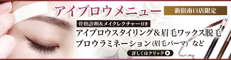 仙台駅前店限定 アイブロウメニュー アイブロウスタイリング&眉毛ワックス脱毛 選べるパック付き